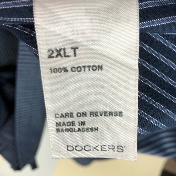 Dockers button up shirt navy, 100% cotton 2XL TALL - Picture 7 of 10